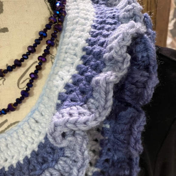 Elegant “Blue Jean” Hand Crocheted Scarf NWOT - Picture 7 of 8